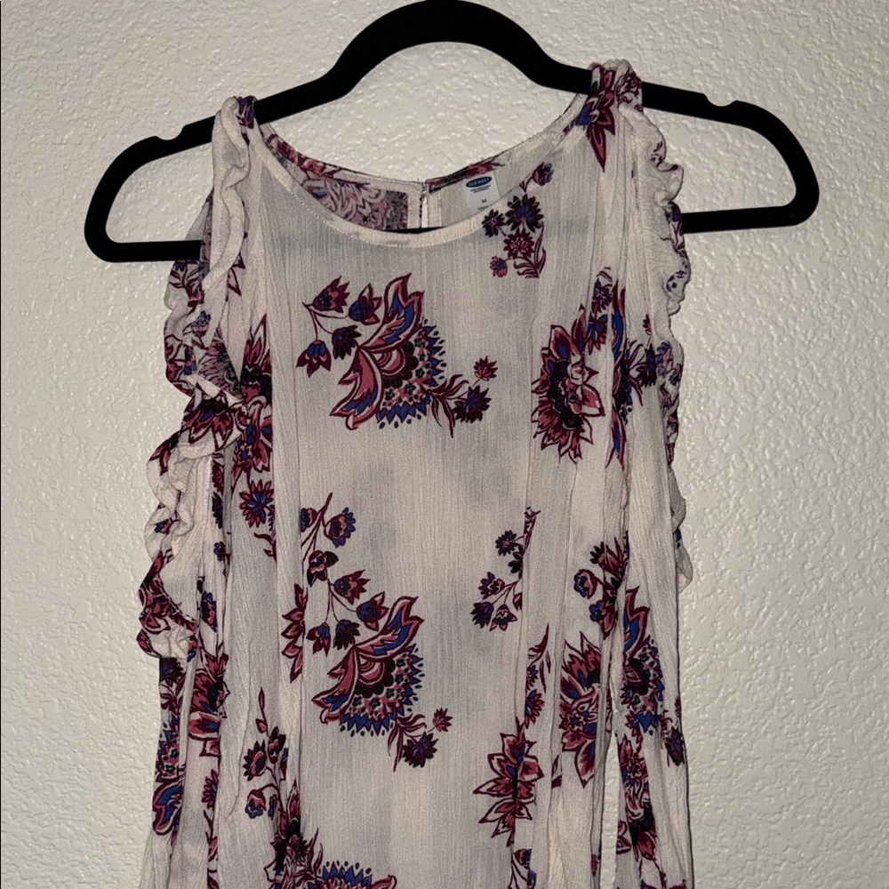 Floral Ruffle Sleeve Top